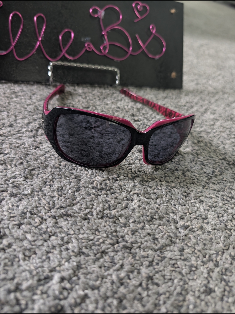 Used Condition Oakley Script Pink and Black Women's Sunglasses